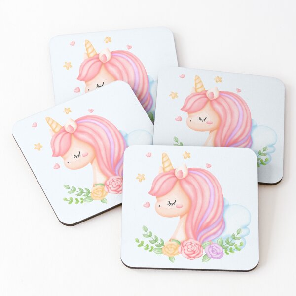 Item preview, Sleeping Unicorn Beautiful Pastel Rose Flowers designed and sold by Simplyy  Unique.