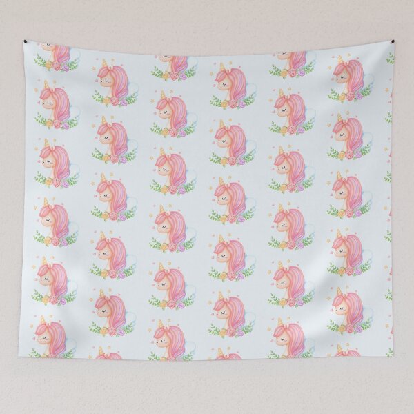 Item preview, Sleeping Unicorn Beautiful Pastel Rose Flowers designed and sold by Simplyy  Unique.