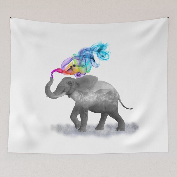 Item preview, Colorful Smoky Clouded Elephant designed and sold by maryedenoa.