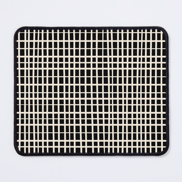 Item preview, Irregular Grid Pattern Black and Almond Cream designed and sold by kierkegaard.