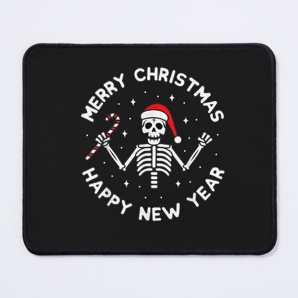 Item preview, Happy New Year Skeleton Skull Hat Santa Candy Cane Christmas T-Shirt designed and sold by Blank-Branson.