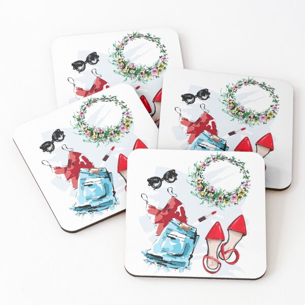 Item preview, Fashion Flat Lay Illustration  designed and sold by Dollfacedesign.
