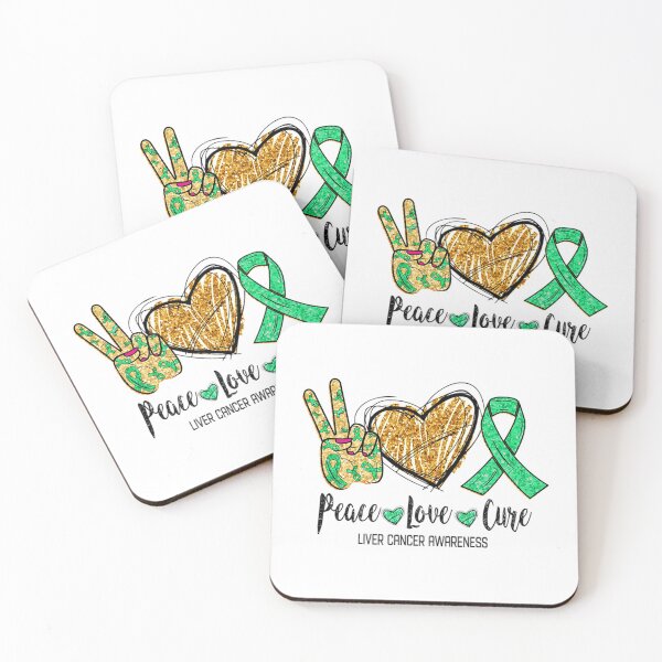 Item preview, Gift Idea For Women Men Kidsthis Funny T-ShirtPeace Love Cure Liver Cancer AWARENESS Funny Gift designed and sold by BroweTerra.