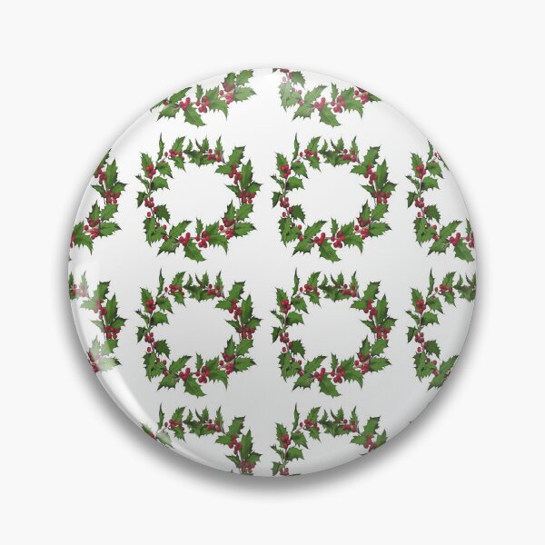 Item preview, Christmas Holly Wreath Repeat Circle Pattern designed and sold by taiche.