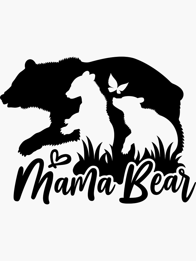 Mama Bear and Cubs Sticker for Sale by Erin0987