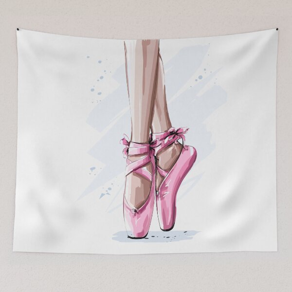 Item preview, Ballet Pointe Shoes Illustration  designed and sold by Dollfacedesign.