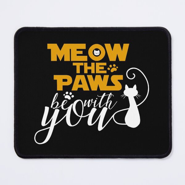 Vista previa del artículo con la obra «Miau, las patas estarán contigo lado oscuro», diseñado y vendido por Cine Store Merch.