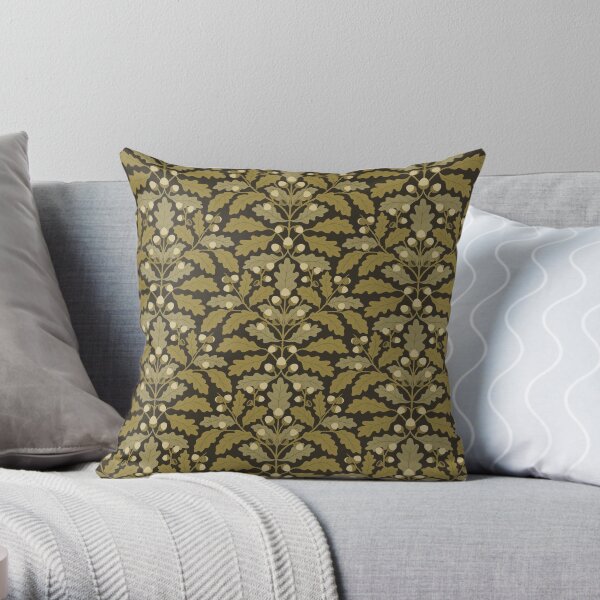 Oak leaves (green) Throw Pillow