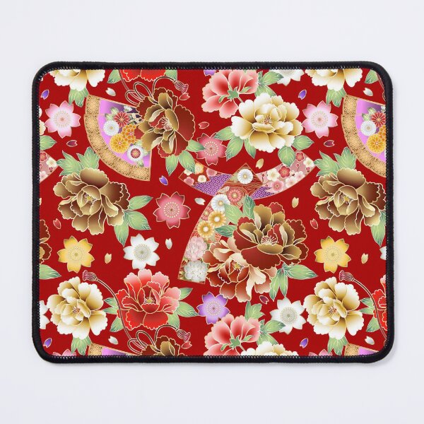 Item preview, Japanese Pattern WAGARA of Japanese Peonies and Japanese Folding Fans designed and sold by monodesigns.