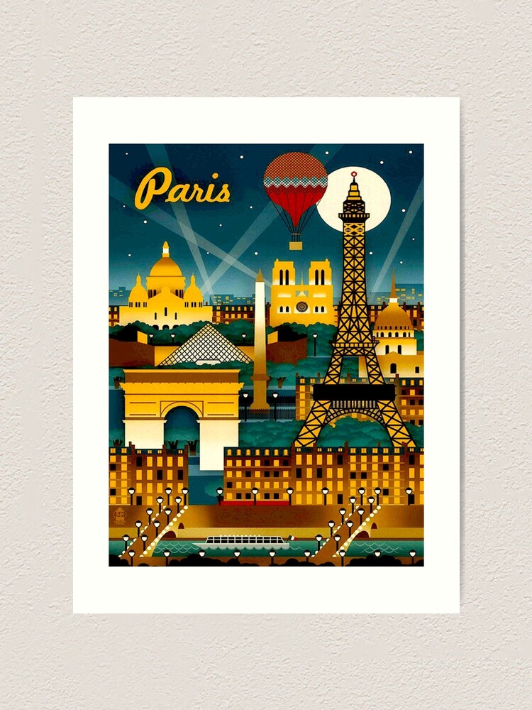 Throwback Travel Paris Poster - Wonderful 11 X 16 French Fine Art & Design  Print