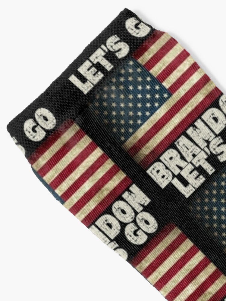 Alternate view of Let's Go Brandon American Grunge Flag Impeach Biden  Socks