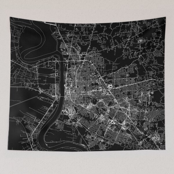 Item preview, Baton Rouge Black Map designed and sold by multiplicitymap.