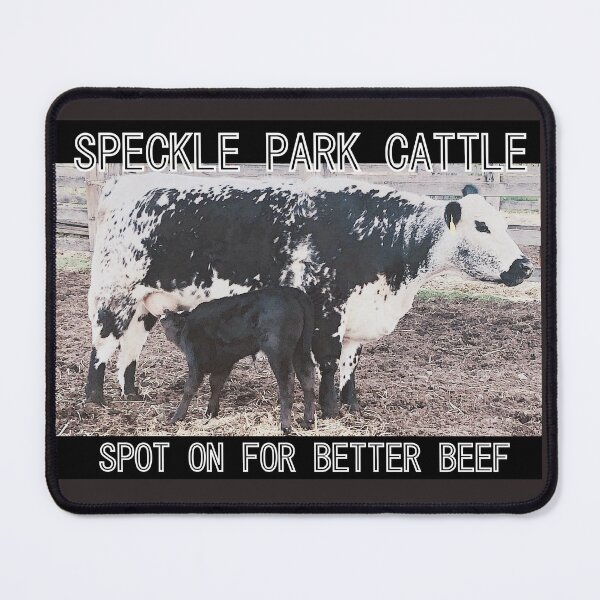 Vista previa del artículo con la obra «GANADO SPECKLE PARK, SPOT ON PARA MEJOR CARNE», diseñado y vendido por Opalbluerose.