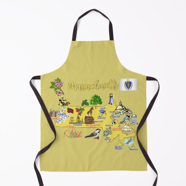 Item preview, tourist map of Massachusetts state, USA, major cities, flag, landmarks designed and sold by mashmosh.