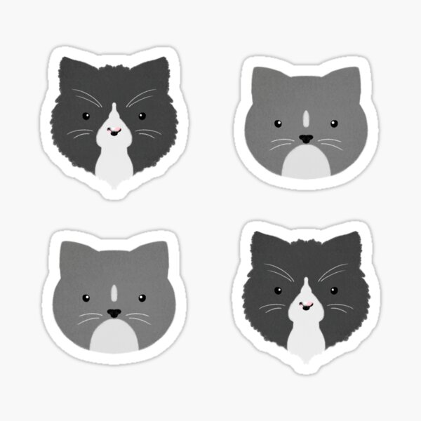 Looks Like My Cat! Gray tuxedo cat sticker – Chester & Pearl