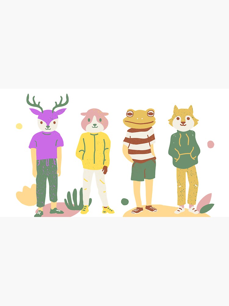 Squad Pink Yellow Green Animal Friends Funny Classic T-Shirt by virab