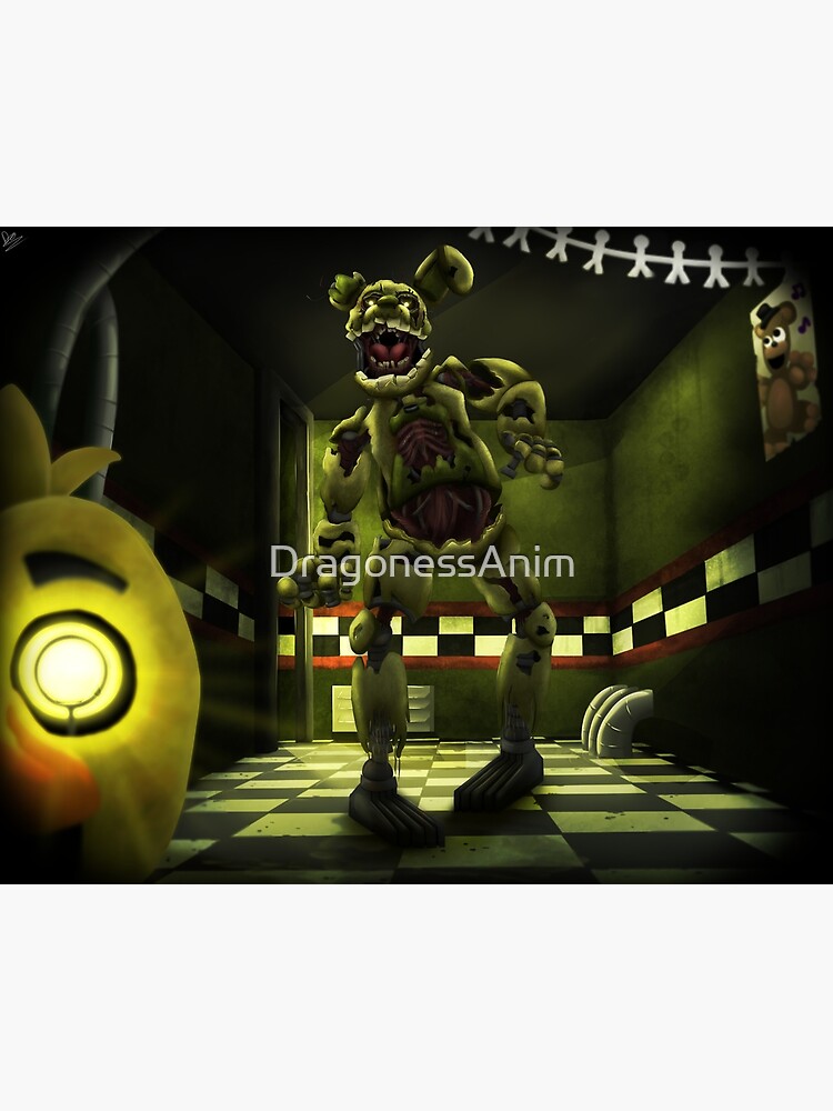 Into the Pit but it's Springtrap REMASTERED Art Board Print for