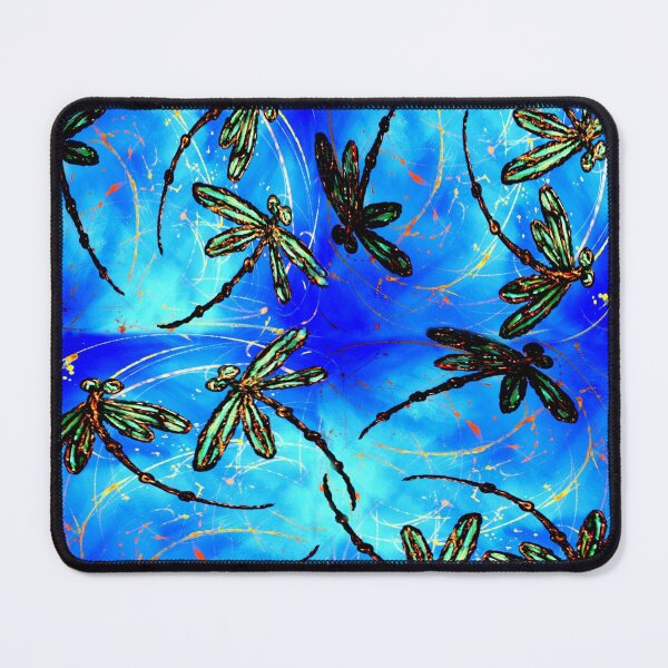 Item preview, Dragonfly Flight Neon Blue designed and sold by lyndseyart.