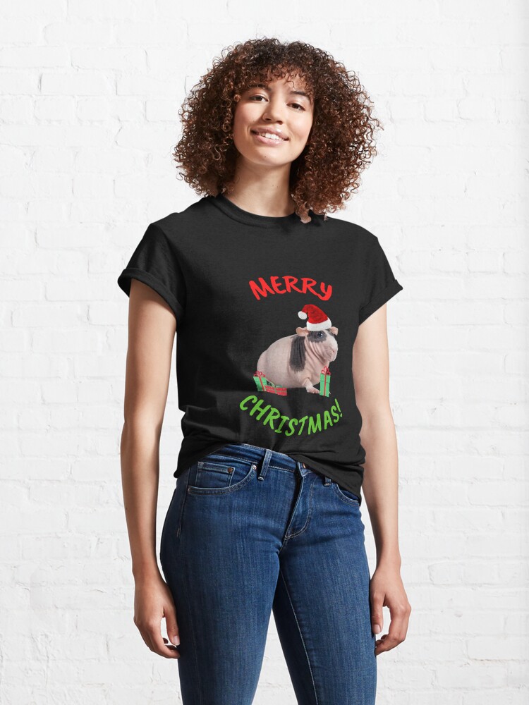 Disover Merry Pigmas Christmas Guinea Pig Santa Xmas Funny T-Shirt