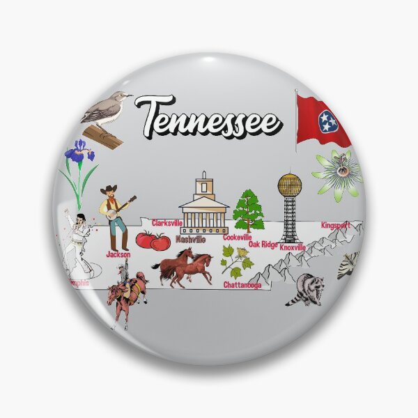 Item preview, Hand Drawn Illustration of Tennessee Map with Tourist Destinations, USA designed and sold by mashmosh.