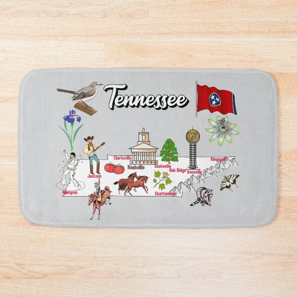 Item preview, Hand Drawn Illustration of Tennessee Map with Tourist Destinations, USA designed and sold by mashmosh.