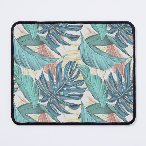 Item preview, Tropical Vibe Leafy Pattern Design in Muted Blues and Greens designed and sold by JulieSouster.