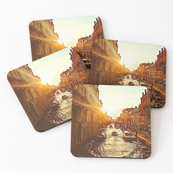Item preview, Barcos fluviales pintados casas antiguas designed and sold by crea-homedesign.