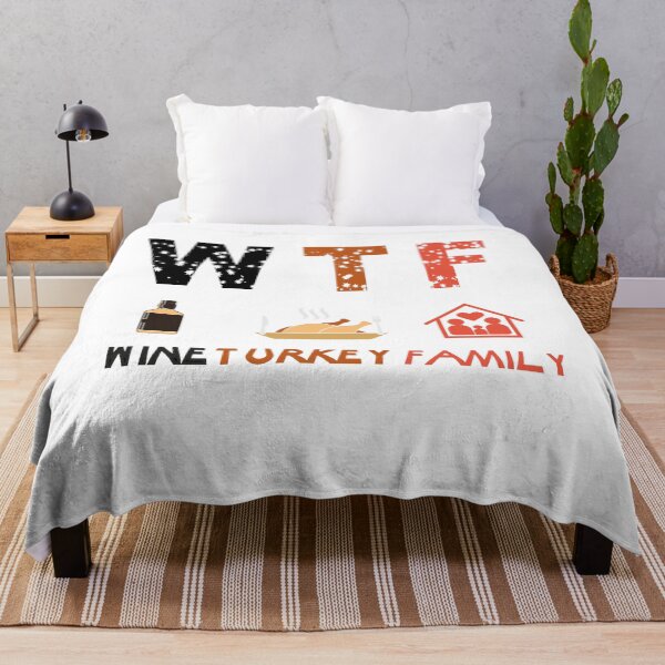 Item preview, WTF Wine Turkey Family, Funny Thanksgiving Gift, Funny Turkey Day designed and sold by Mode Tees.