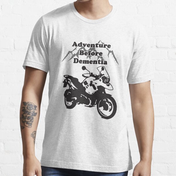 "Adventure Before Dementia Funny Mountain Adventure Motorcycle" Tshirt for Sale by Vrabis