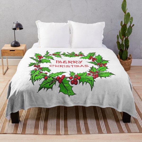 Item preview, Merry Christmas Holly Wreath With Berries designed and sold by taiche.