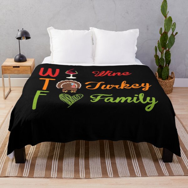 Item preview, WTF Wine Turkey Family, Funny Thanksgiving Gift, Funny Turkey Day designed and sold by Mode Tees.