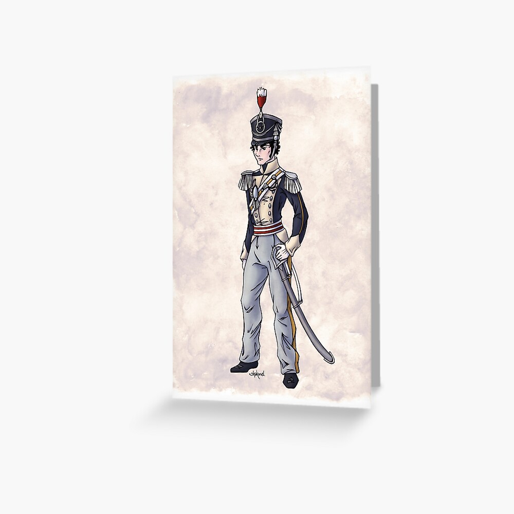 Captain Benjamin Shedfield - Regency Fashion Illustration Greeting Card