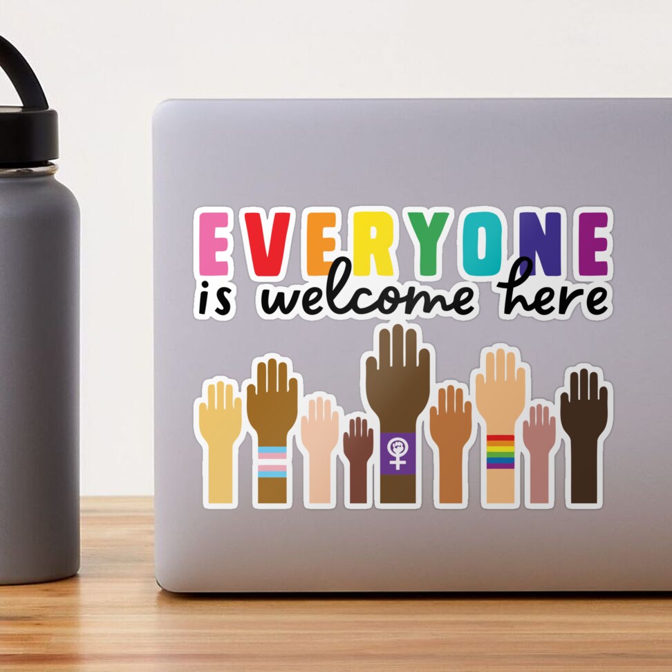 Everyone is Welcome Here Sticker for Sale by Pixel Dreamscape