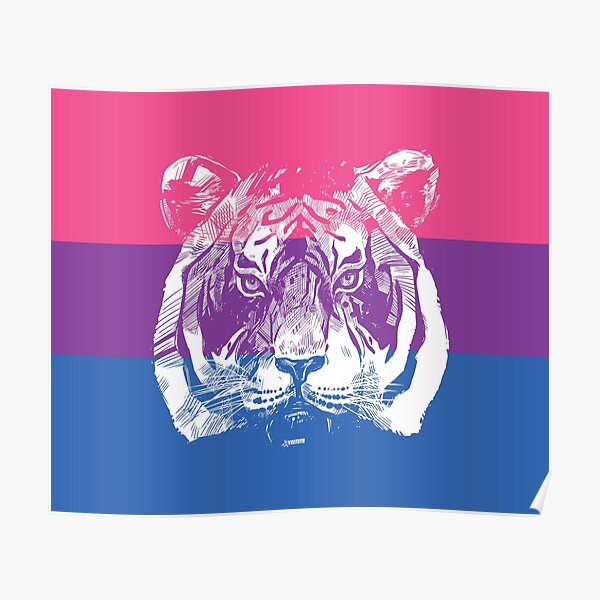 Tiger head LGBTQ Pride Flag- Bisexual Poster for Sale by IkonolexiArt
