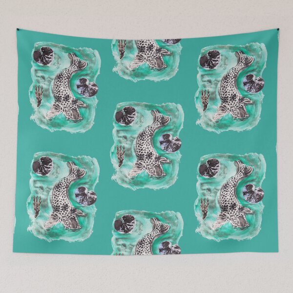 Item preview, Koi Fish With Lilypads designed and sold by MagsWilliamson.
