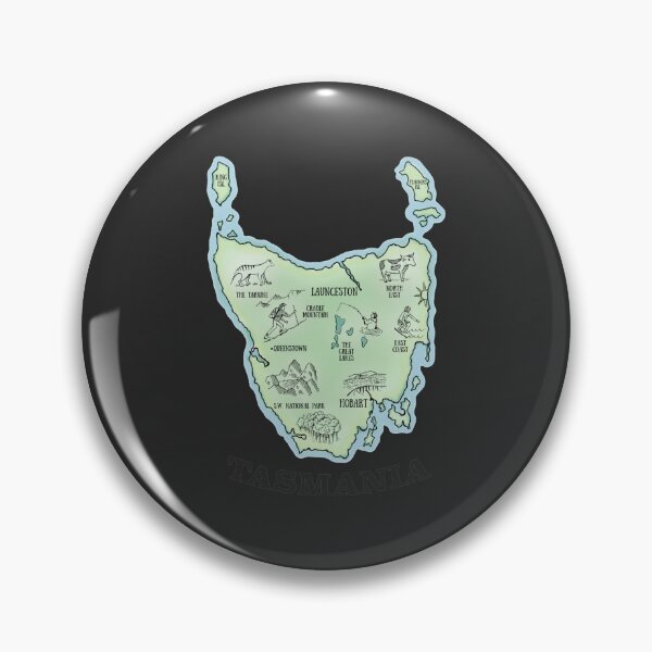 Item preview, TASMANIA - HAND DRAWN MAP Sticker designed and sold by BrendaBruner.