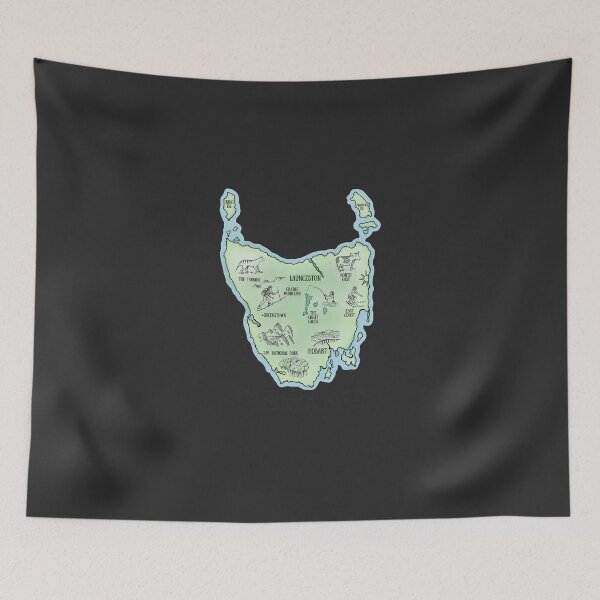 Item preview, TASMANIA - HAND DRAWN MAP Sticker designed and sold by BrendaBruner.