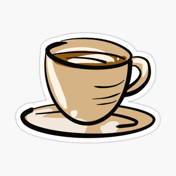 Cup of Coffee Sticker PNG Image - Free Download