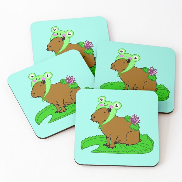 Item preview, Capybara Sitting On a Lily Pad designed and sold by WhatWhatDesigns.