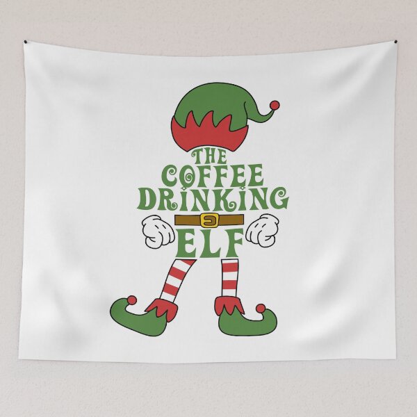 Item preview, The Coffee Drinking Elf Christmas Family Matching Outfits Group Attire designed and sold by onicon.