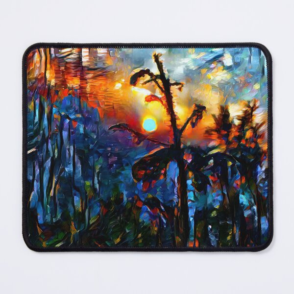 Item preview, AI Generated Style Transfer Art, Sunset Through Thorns Stained Glass designed and sold by ACC .