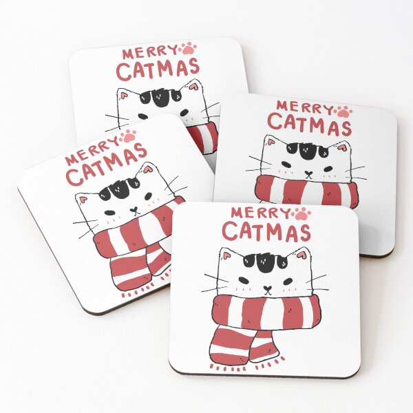 Item preview, catmas head with scarf-merry catmas  designed and sold by Hartics.