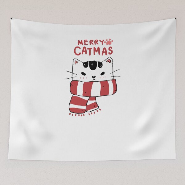 Item preview, catmas head with scarf-merry catmas  designed and sold by Hartics.