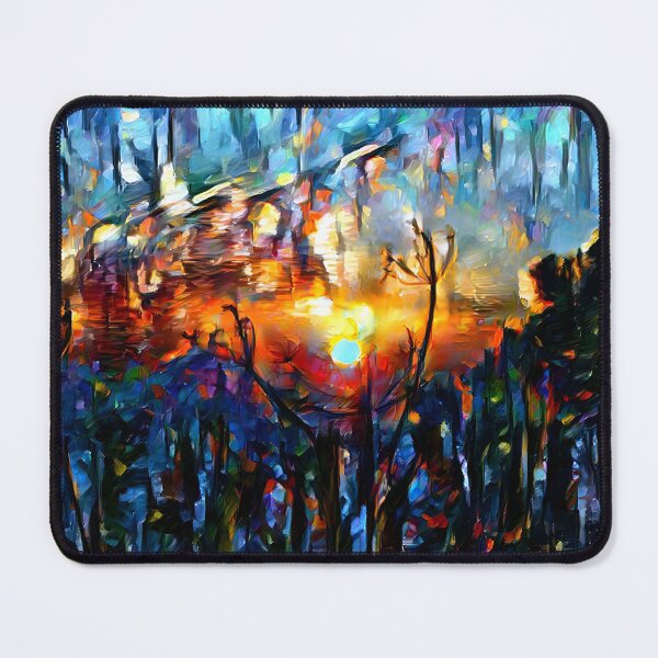 Item preview, AI Generated Style Transfer Art, Sunset Against Flower Stalk Stained Glass designed and sold by ACC .