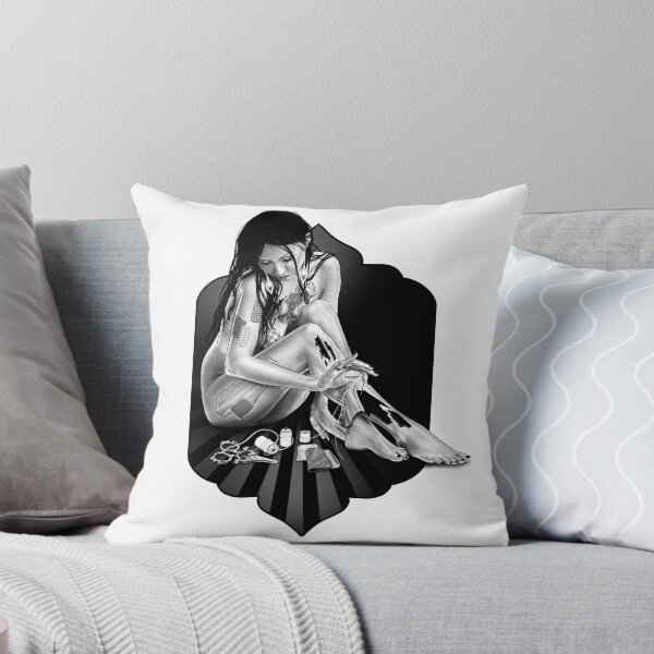 Item preview, Parche- un retrato (ilustración monocromática en blanco) designed and sold by Anicatattoos.