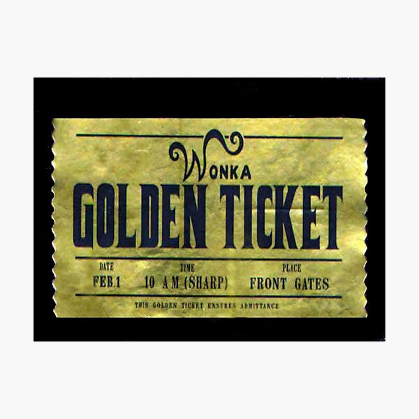 willy wonka golden ticket Photographic Print