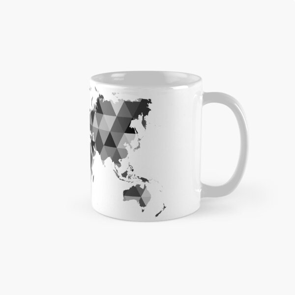 Item preview, World map - grayscale triangles pattern background designed and sold by siyi.