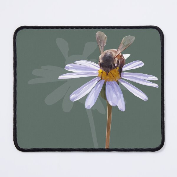 Item preview, Low poly bee on blue aster designed and sold by ErinFCampbell.