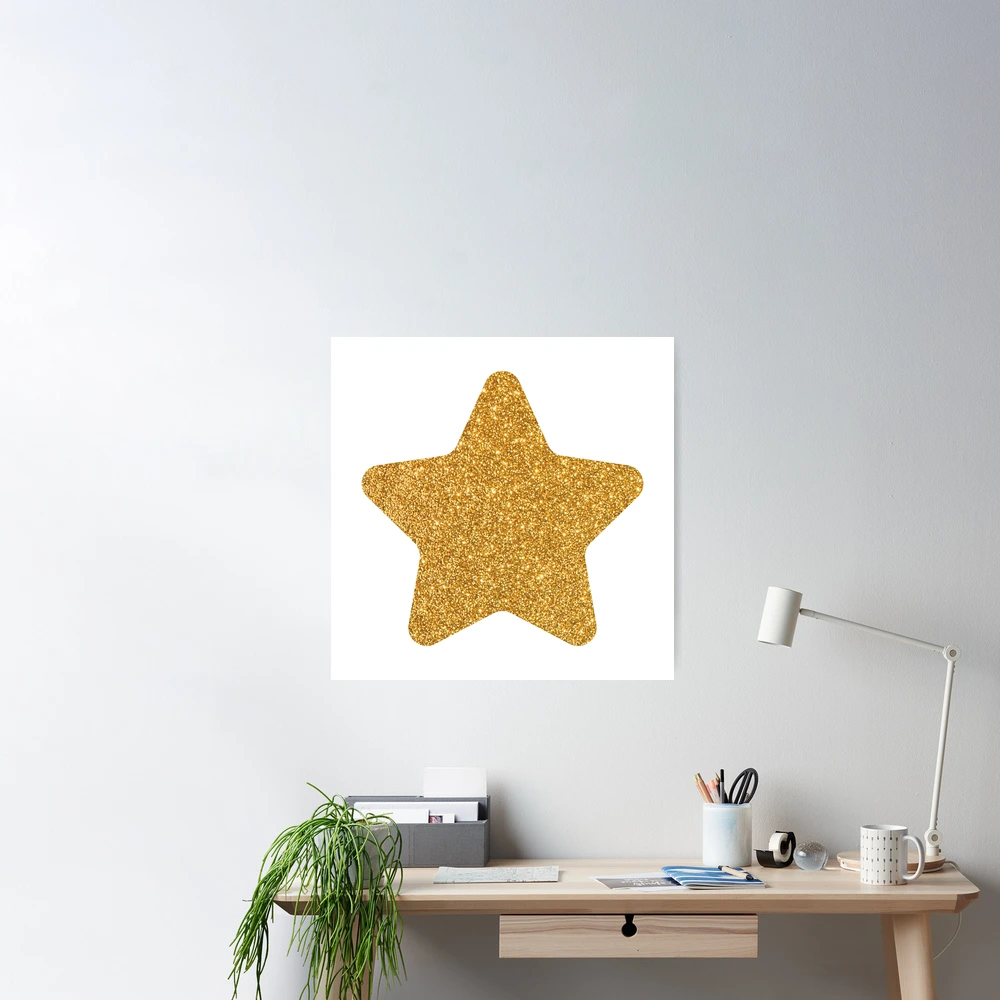 Gold Star Glitter with Black Background Poster for Sale by arkeadesain