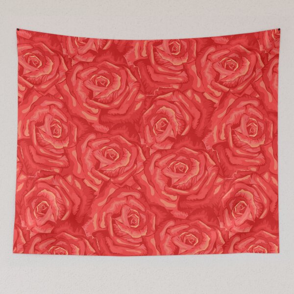 Item preview, Cute Bed of Red Roses Pattern designed and sold by PinkPandaDesign.